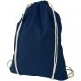 Oregon 100 g/m² cotton drawstring bag 5L Navy Blue