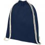 Orissa 100 g/m² organic cotton drawstring bag 5L Navy Blue