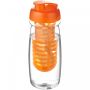 H2O Active® Pulse 600 ml flip lid sport bottle & infuser Transparent