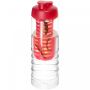 H2O Active® Treble 750 ml flip lid bottle & infuser Transparent