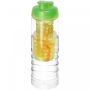 H2O Active® Treble 750 ml flip lid bottle & infuser Transparent