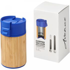 Arca 200 ml leak-proof copper vacuum insulated bamboo tumbler Blue