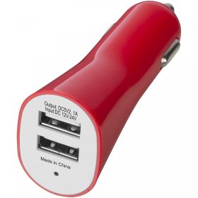 Pole dual car adapter RED