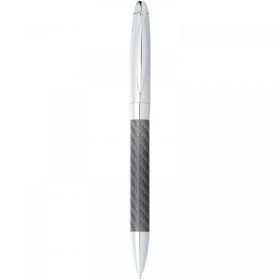 Winona ballpoint pen with carbon fibre details (black ink) Silver