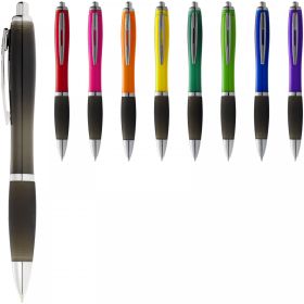 Nash ballpoint pen with coloured barrel and black grip Purple