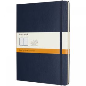 Moleskine Classic XL hard cover notebook - ruled Sapphire blue