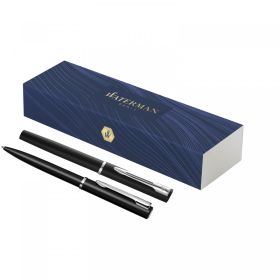 Waterman Allure ballpoint and rollerball pen set (blue ink) Black