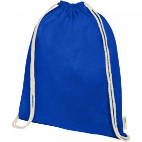 Orissa 100 g/m² organic cotton drawstring bag 5L Blue