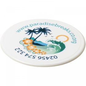 Renzo round plastic coaster White