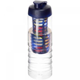 H2O Active® Treble 750 ml flip lid bottle & infuser Transparent