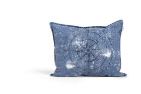 Pillow Cover Compass Rose Blue