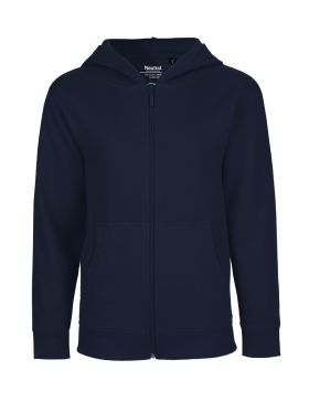 Kids Hoodie w. Zip Navy Blue