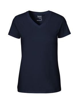 Ladies V-neck T-shirt Navy Blue