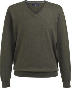 Berlin Merino V-neck (M) Moss