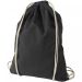 Oregon 100 g/m² cotton drawstring bag 5L Solid black