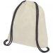 Oregon 100 g/m² cotton drawstring bag with coloured cords 5L Natural