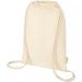 Orissa 100 g/m² organic cotton drawstring bag 5L Natural