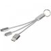 Metal 3-in-1 charging cable with keychain