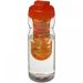 H2O Active® Base 650 ml flip lid sport bottle & infuser Transparent