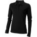 Oakville long sleeve women's polo Solid black